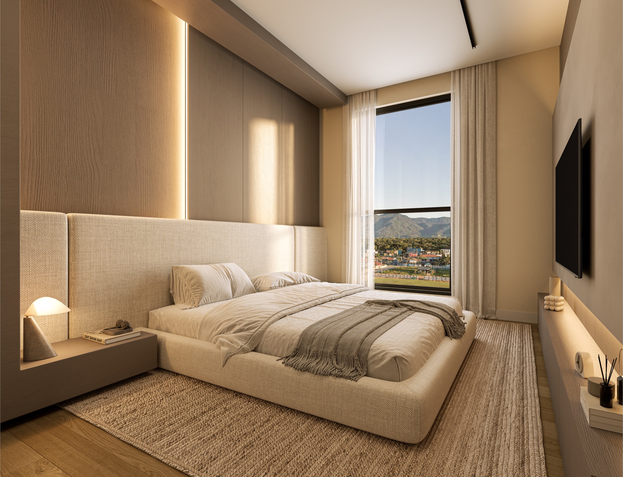 Suíte do apartamento decorado · Verenna · Vivapark Porto Belo
