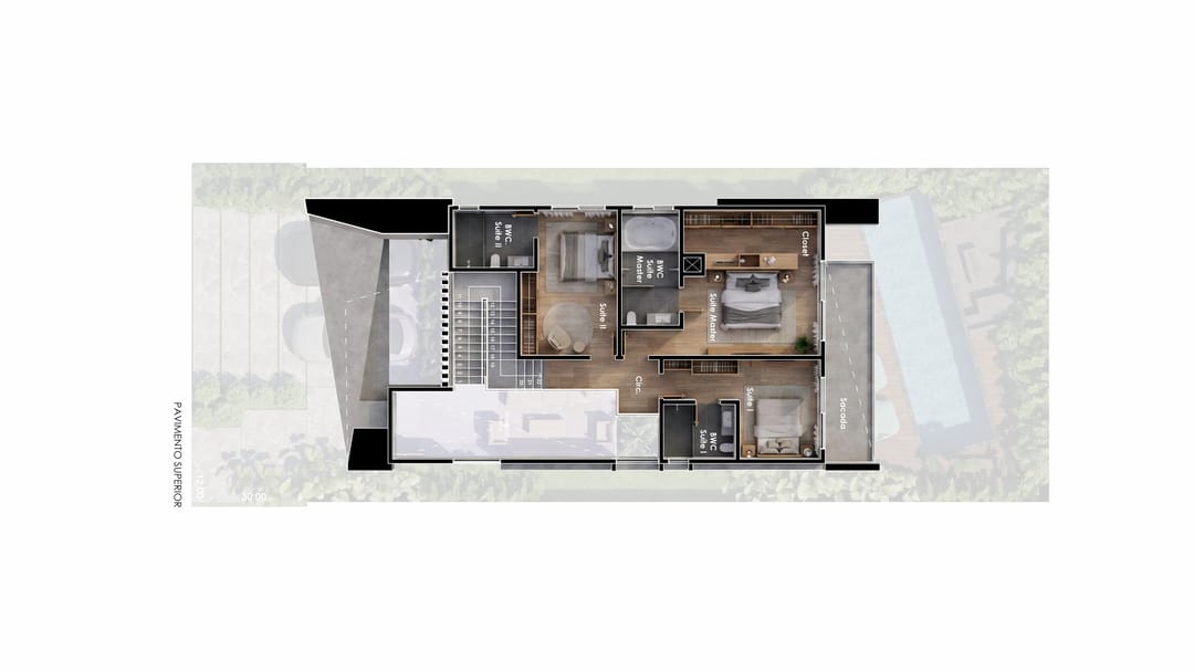 Planta - Pavimento Superior · Casa Hexagon · Vivapark Porto Belo