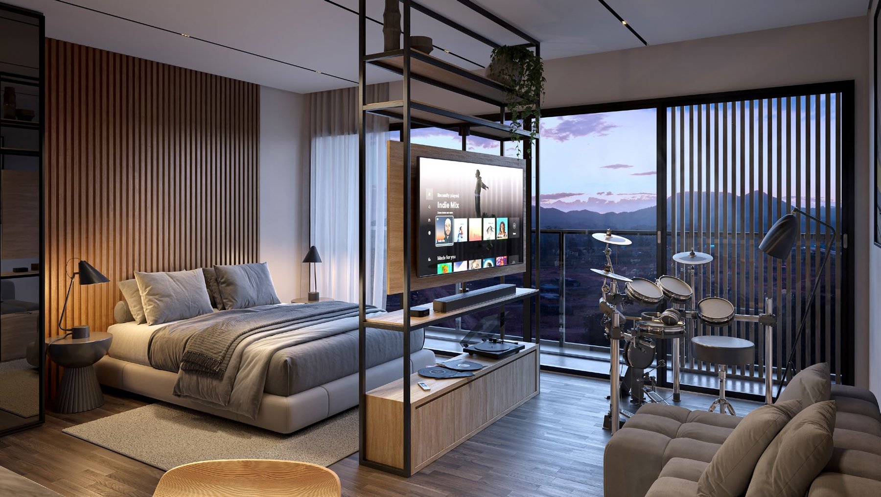 Apartamento decorado — studio · Voz · Vivapark Porto Belo