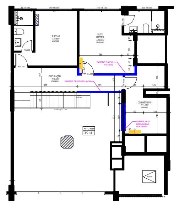 Planta do apartamento · Vista Jardins · 416D · Vivapark Porto Belo