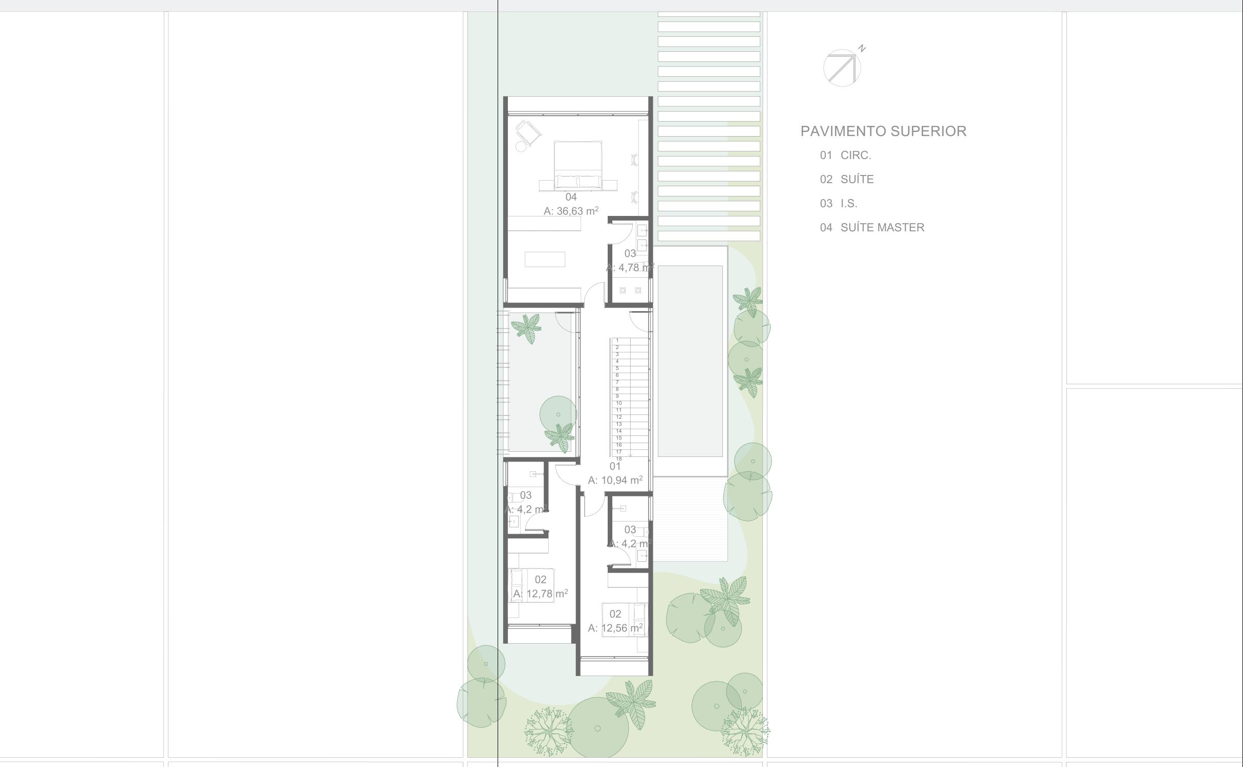 Floor plan - Upper floor · Casa Pórtico · Vivapark Porto Belo
