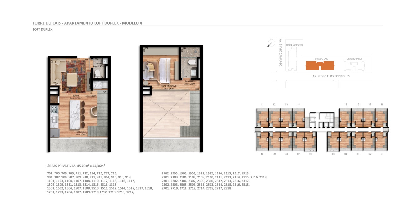 Torre do Cais (T2) · Loft Duplex · modelo 4 · Veleiros · Vivapark Porto Belo