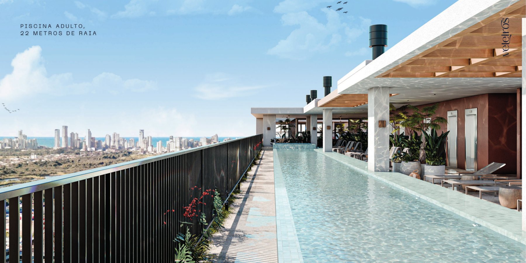 Piscina adulto com raia de 22 m · Veleiros · Vivapark Porto Belo