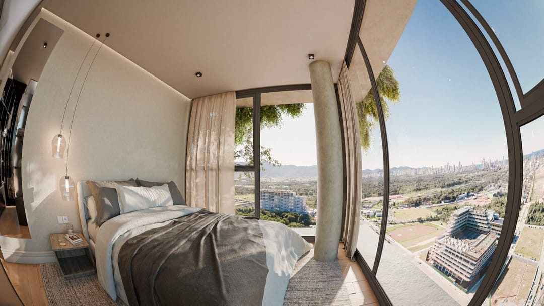 Quarto decorado - vista panorâmica · Videiras · 601 · Vivapark Porto Belo