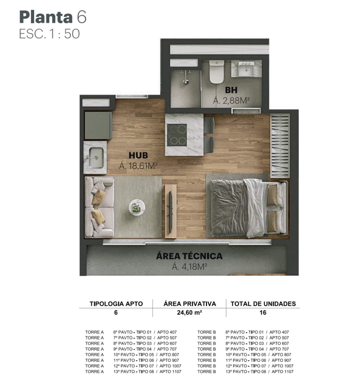 Planta do apartamento · Voz · 510D · Vivapark Porto Belo