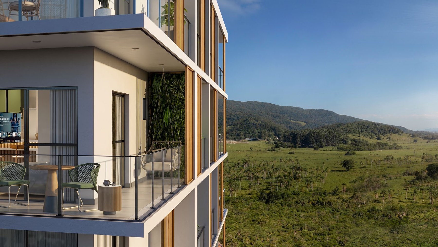 Apartamento decorado — sacada de duas vistas · Voz · 904 A · Vivapark Porto Belo