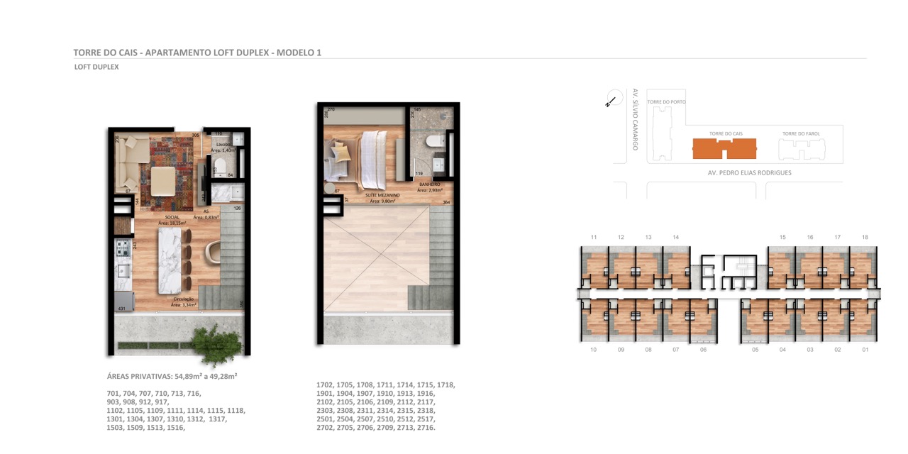 Torre do Cais (T2) · Loft Duplex · modelo 1 · Veleiros · Vivapark Porto Belo