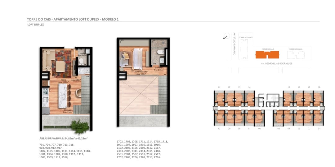 Torre do Cais (T2) · Loft Duplex · modelo 1 · Veleiros · Vivapark Porto Belo