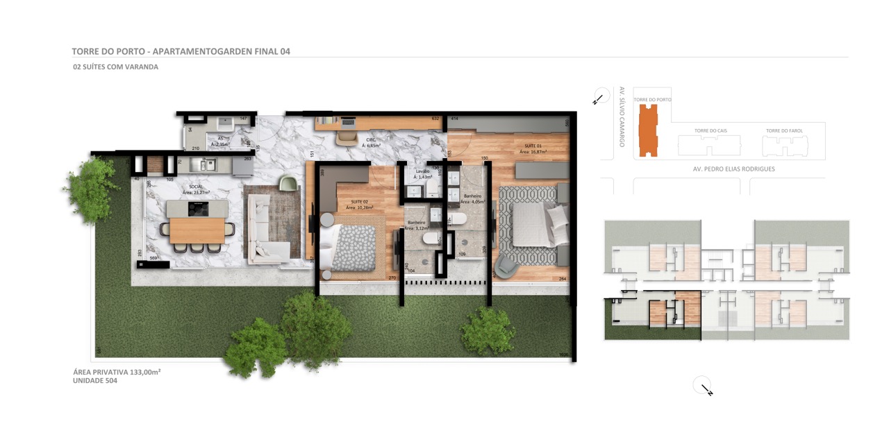 Tower 1 · Garden Unit (5th) · end unit 04 · Veleiros · Vivapark Porto Belo
