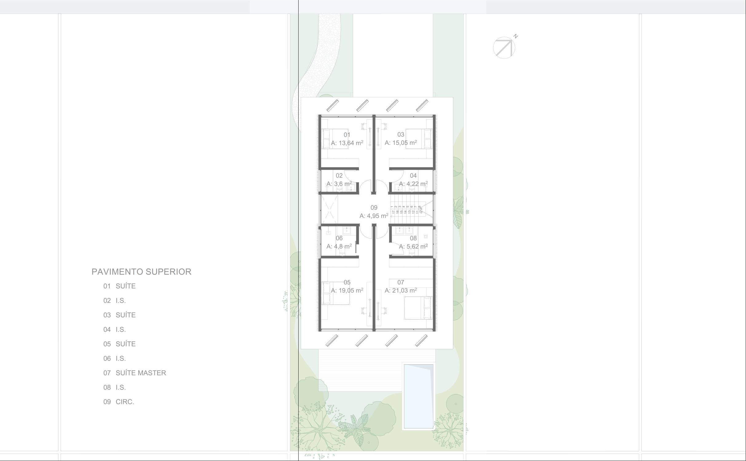 Floor plan - Upper Level · Casa Entre Planos · Vivapark Porto Belo