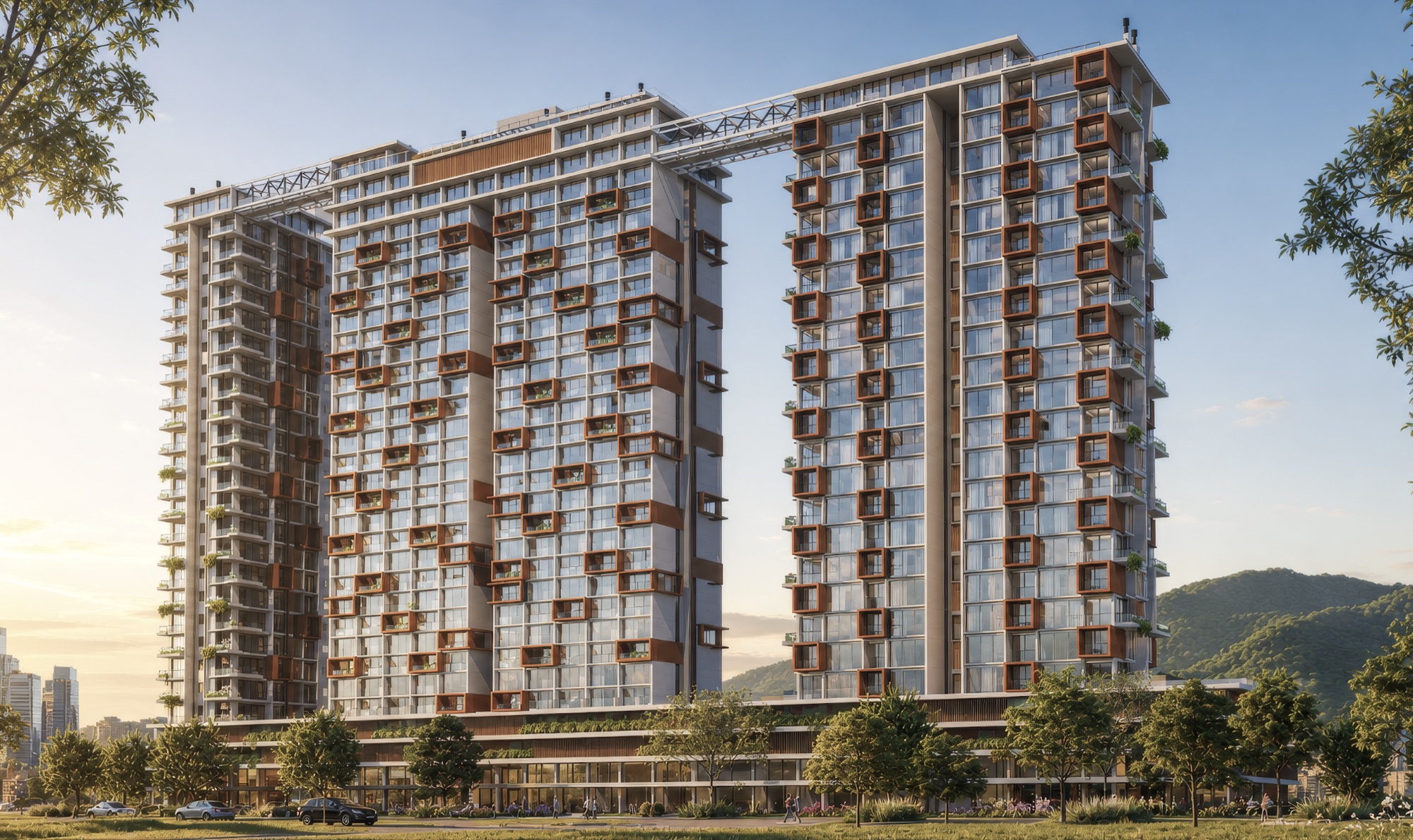 Fachada - vista frontal com passarela · Veleiros · Vivapark Porto Belo