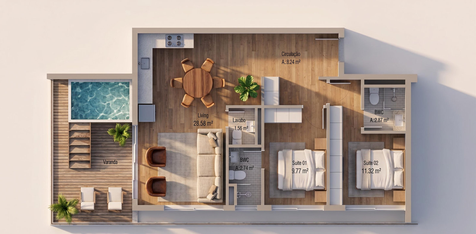 Planta do apartamento · Vértice · 26S · Vivapark Porto Belo
