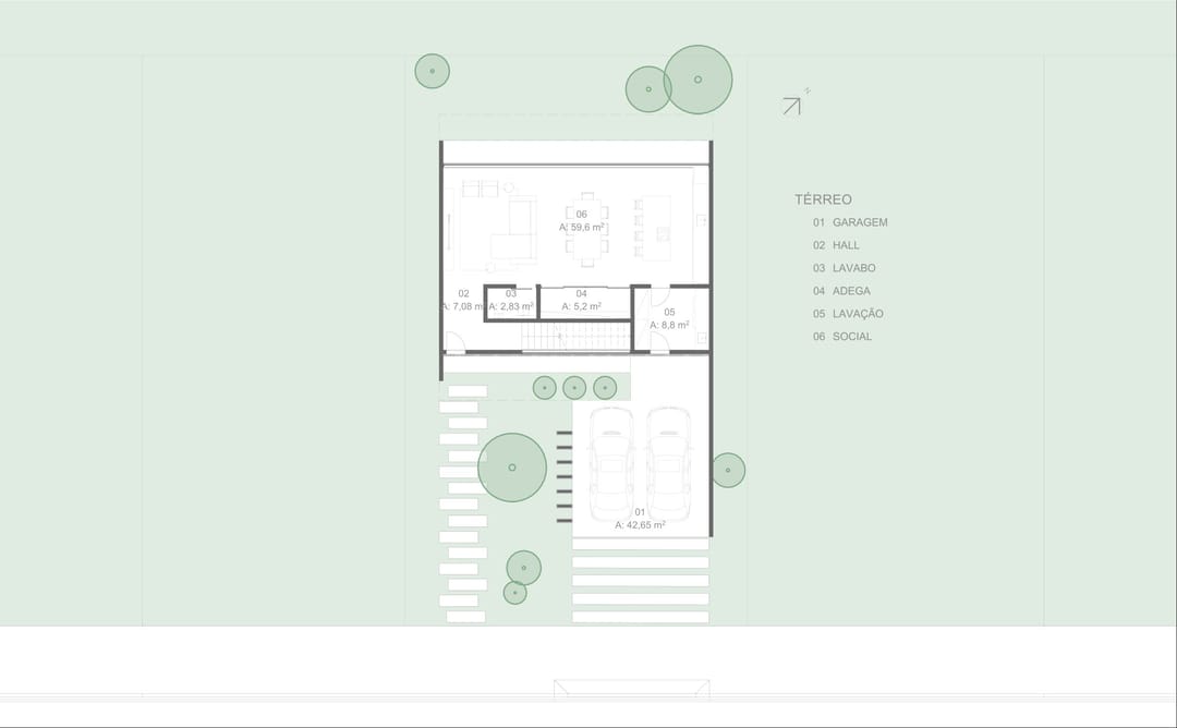 Planta - Piso Térreo · Casa Terraço · Vivapark Porto Belo