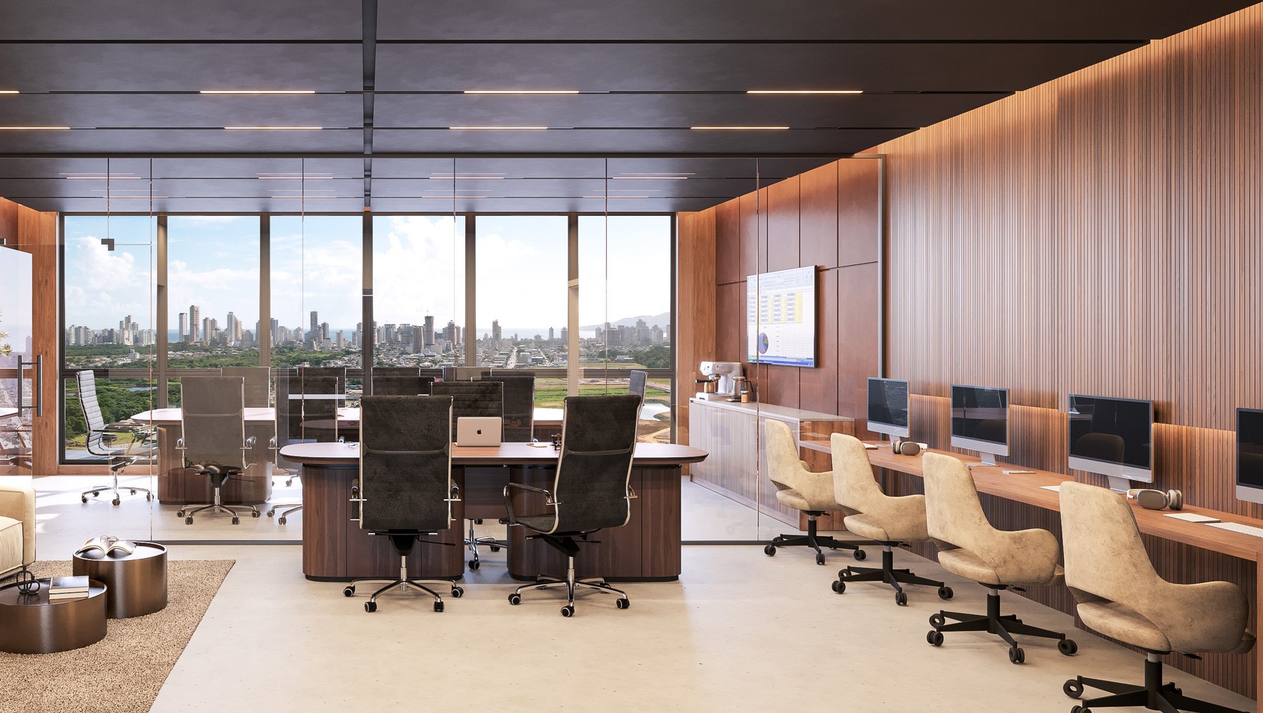 Office suite — meeting room and work stations · Veccel · Vivapark Porto Belo