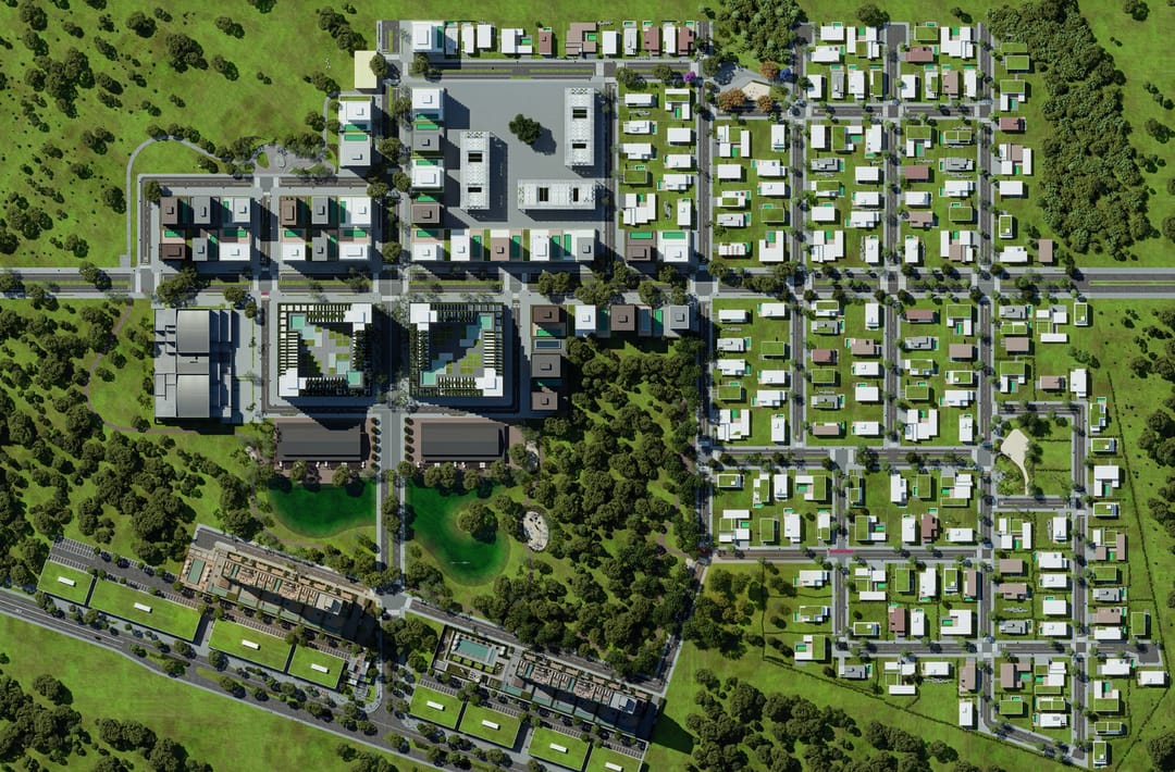 Vivapark Porto Belo — vista aérea do bairro-parque · Vista Jardins