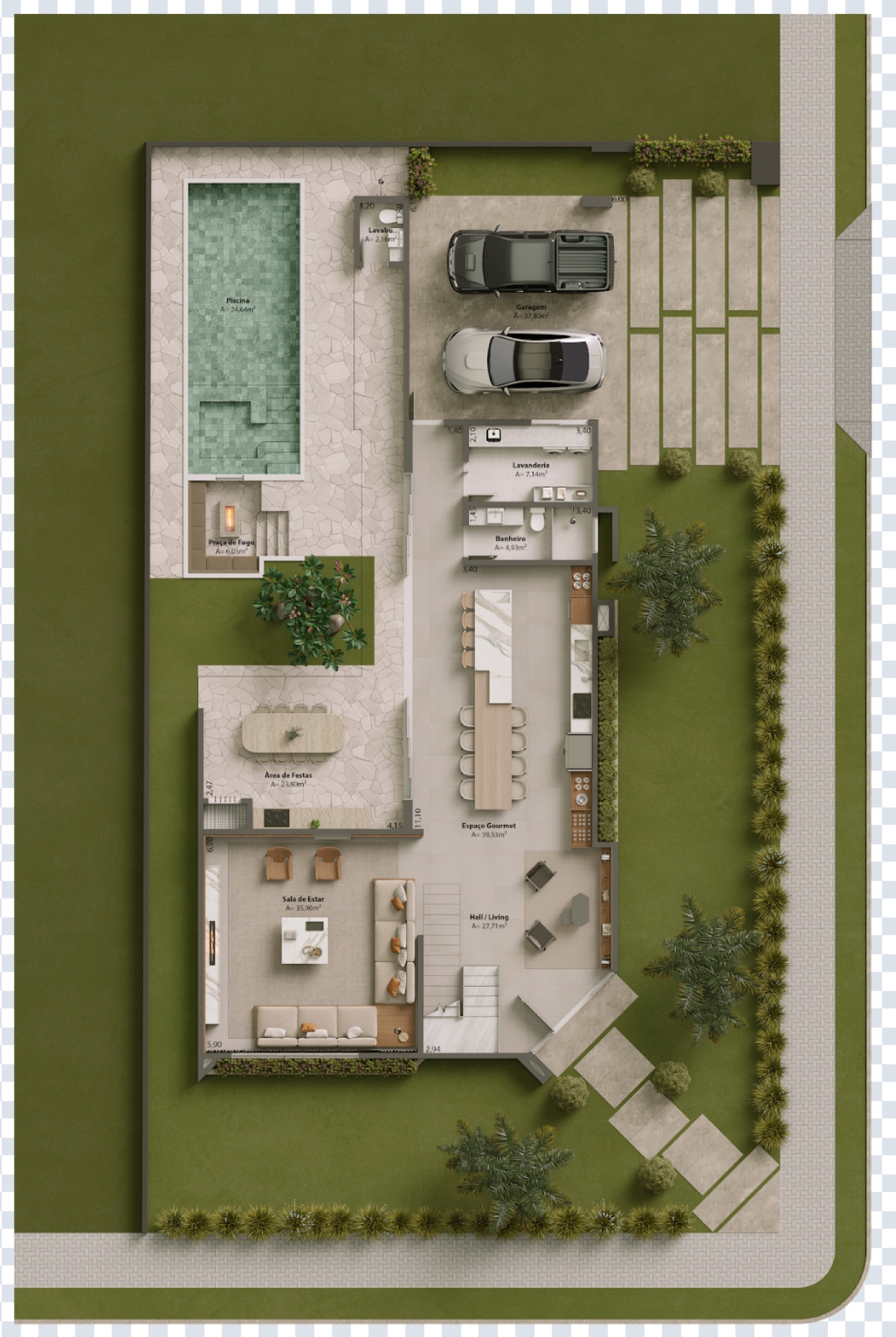 Lower floor plan · Casa Riviera · Vivapark Porto Belo