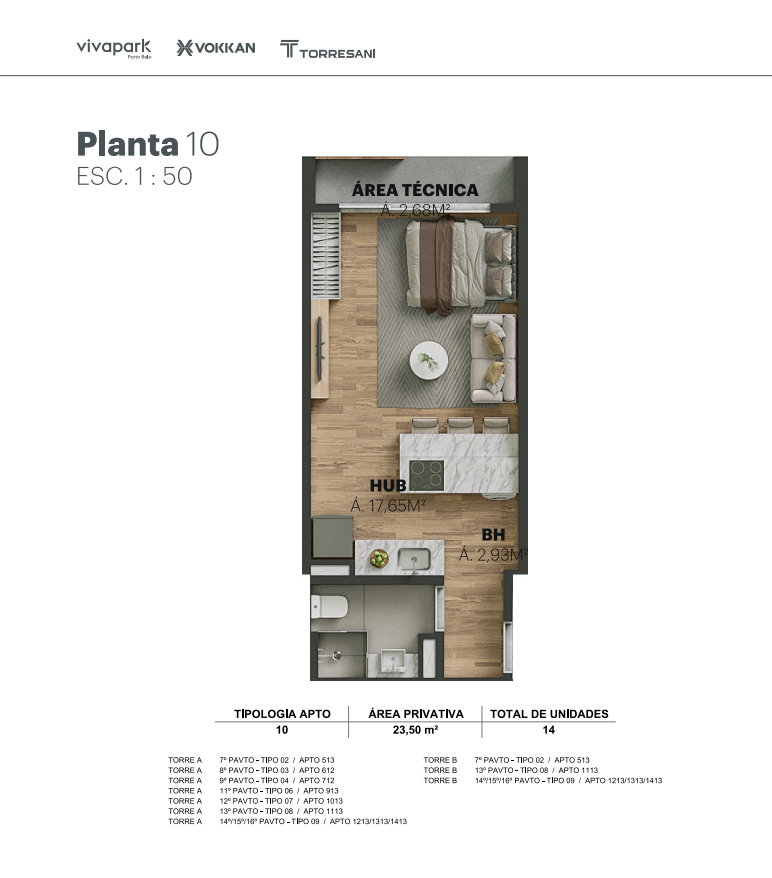 Planta do apartamento · Voz · 904 A · Vivapark Porto Belo