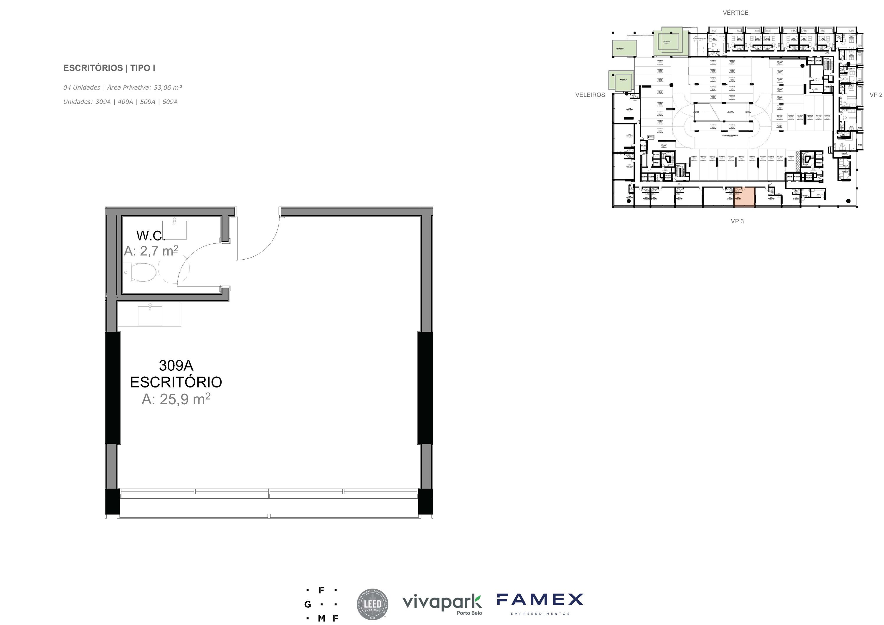 Escritório · Tipo I · 33,06 m²