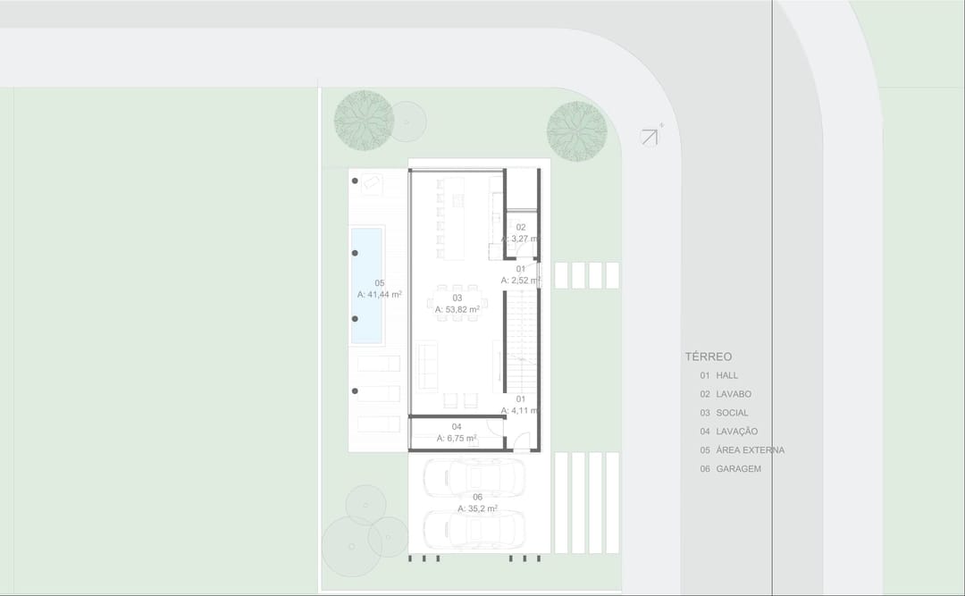 Planta - Piso Térreo · Casa Vértice · Vivapark Porto Belo