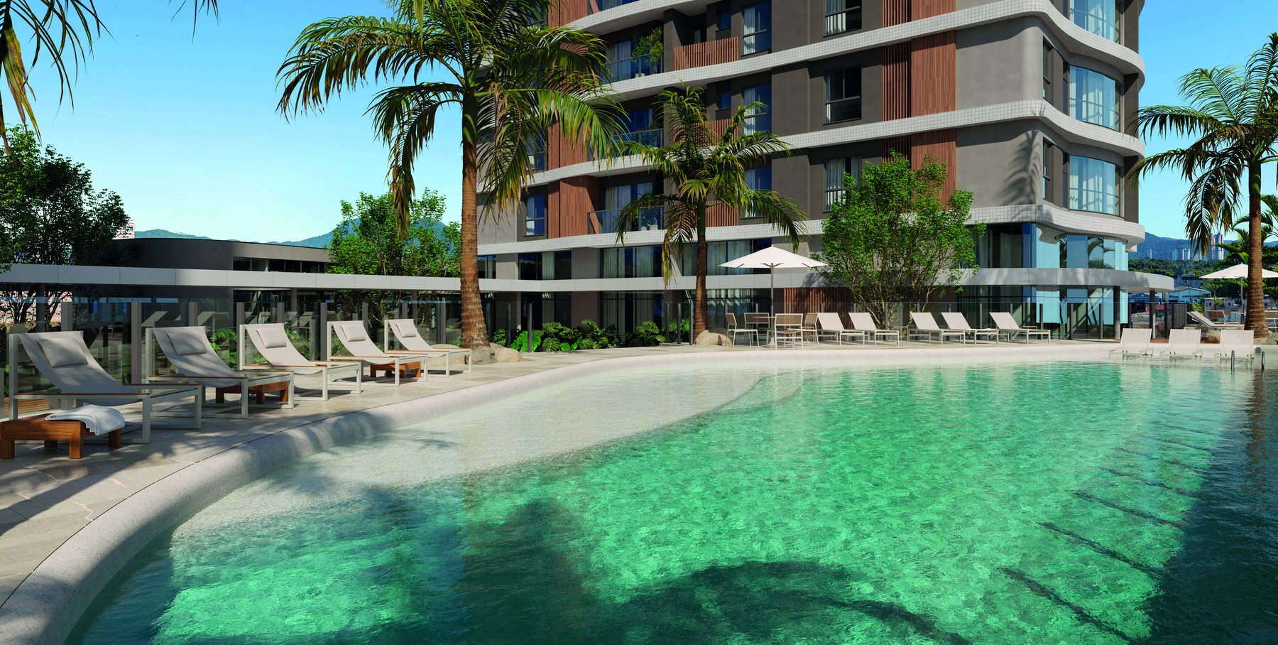 Piscina externa com prainha · Valence · Vivapark Porto Belo