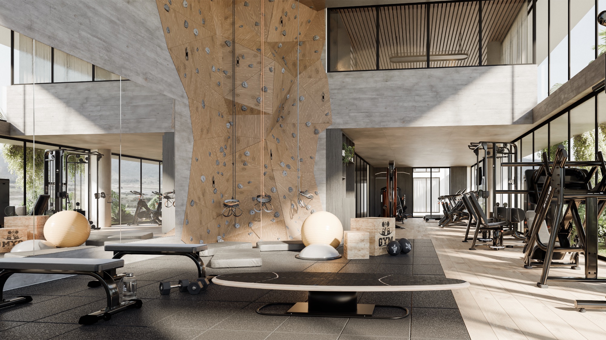 Academia com parede de escalada · Videiras · Vivapark Porto Belo