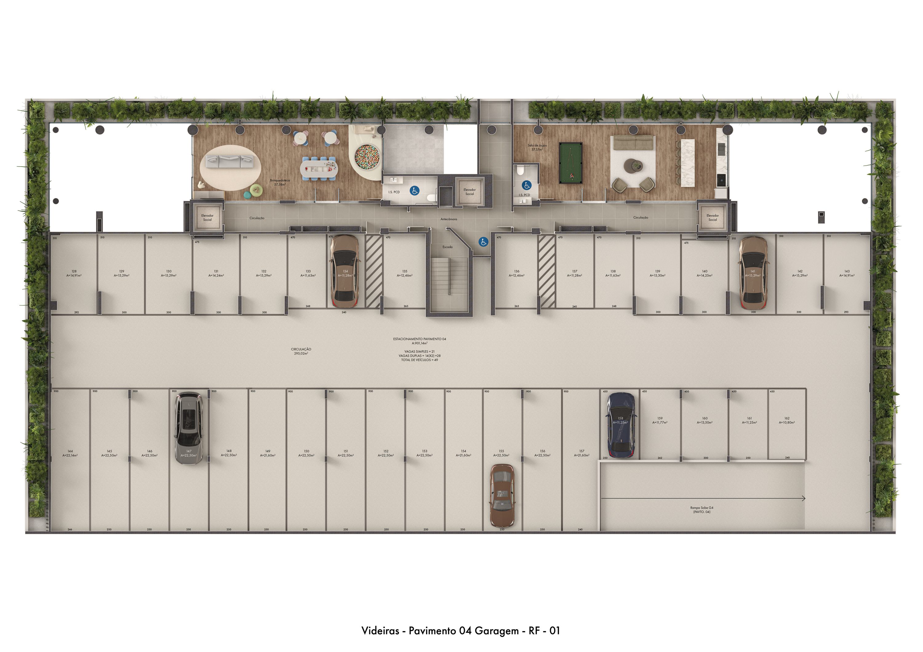 4º pavimento · Garagem · Videiras · Vivapark Porto Belo