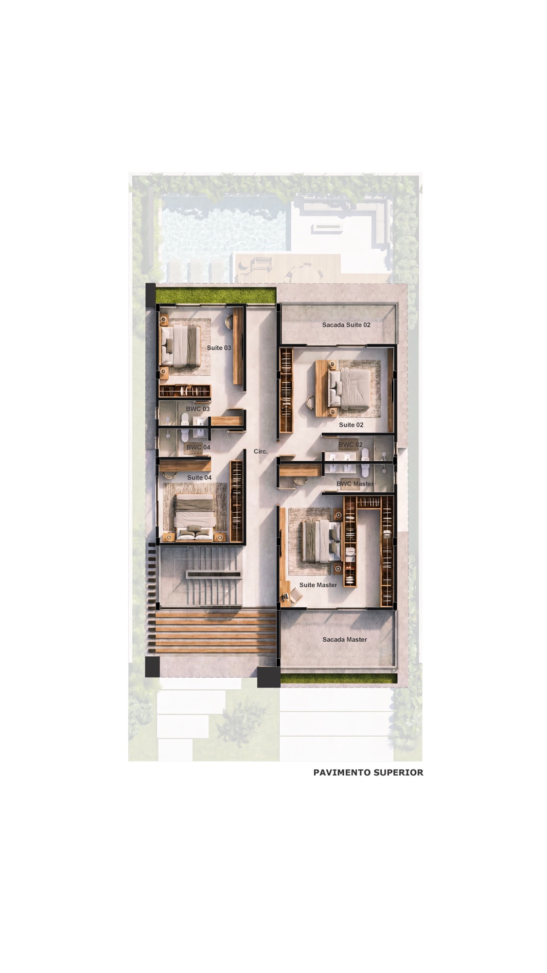 Floor plan - Upper level · Casa Aurora · Vivapark Porto Belo