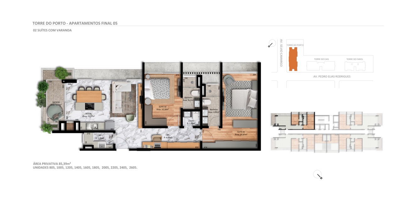 Torre 1 · andar par · final 05