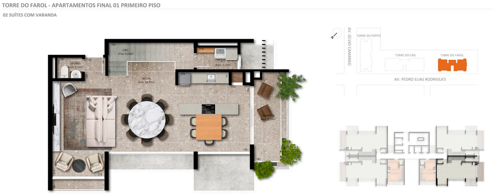 Planta do apartamento · Veleiros · 1017A · Vivapark Porto Belo