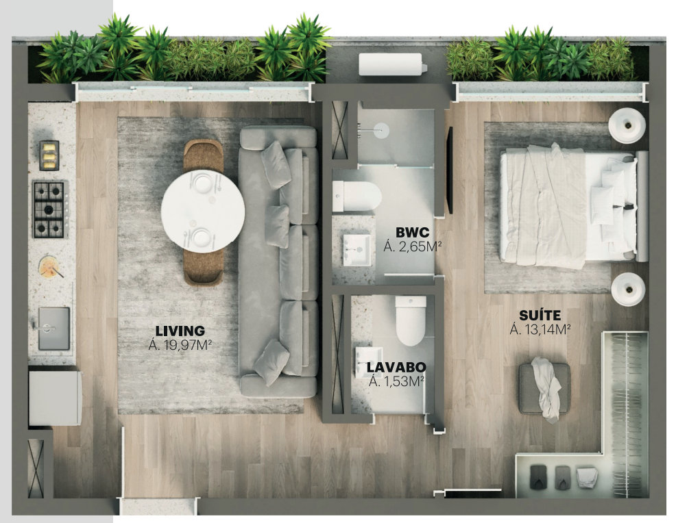 Planta do apartamento · Vértice · 706 A · Vivapark Porto Belo