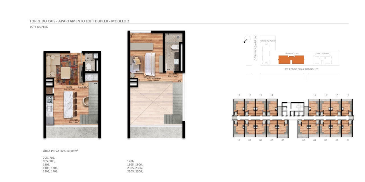 Torre do Cais (T2) · Loft Duplex · modelo 2 · Veleiros · Vivapark Porto Belo