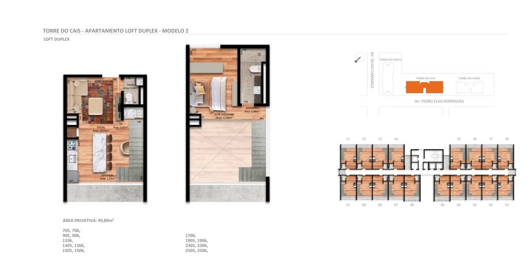 Torre do Cais (T2) · Loft Duplex · modelo 2 · Veleiros · Vivapark Porto Belo