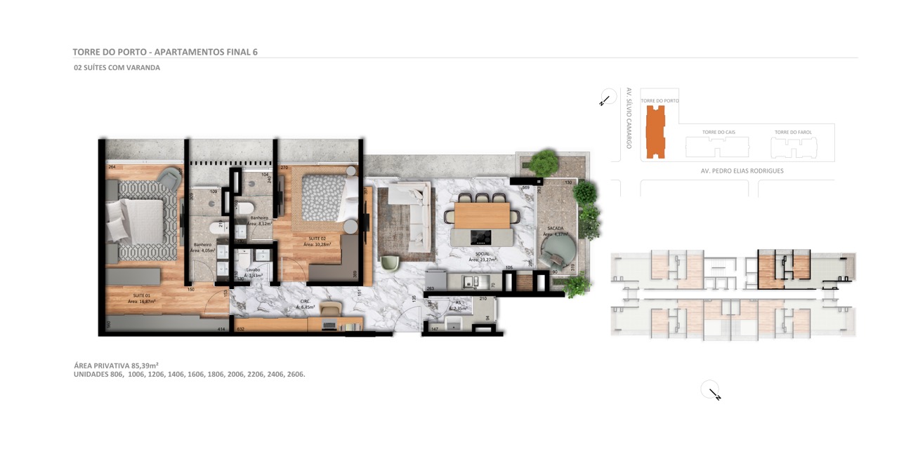 Torre 1 · andar par · final 06