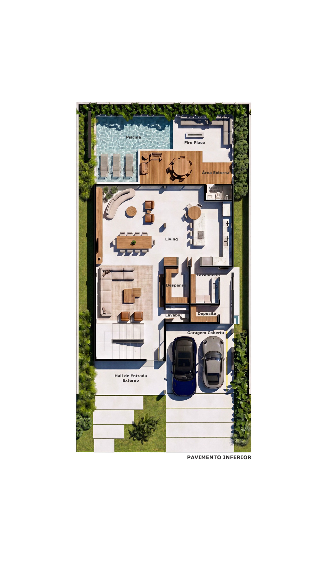 Floor plan - Lower level · Casa Aurora · Vivapark Porto Belo