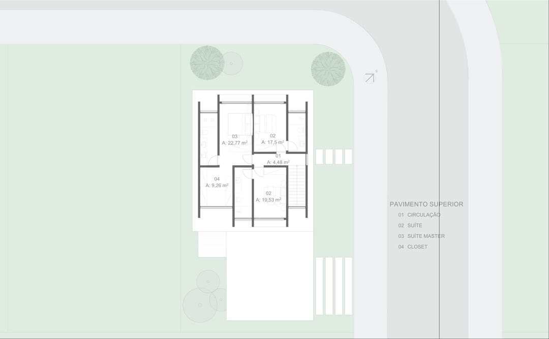 Planta - Piso Superior · Casa Vértice · Vivapark Porto Belo