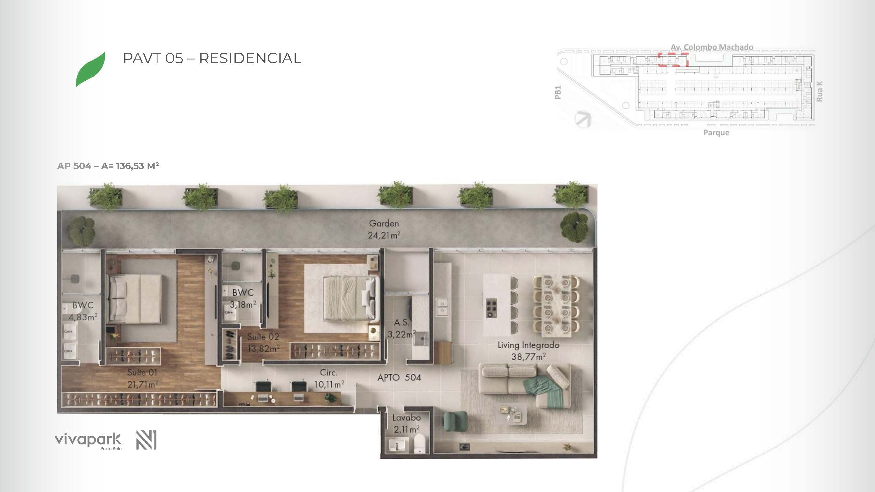 Embasamento · Apto 504 · planta humanizada