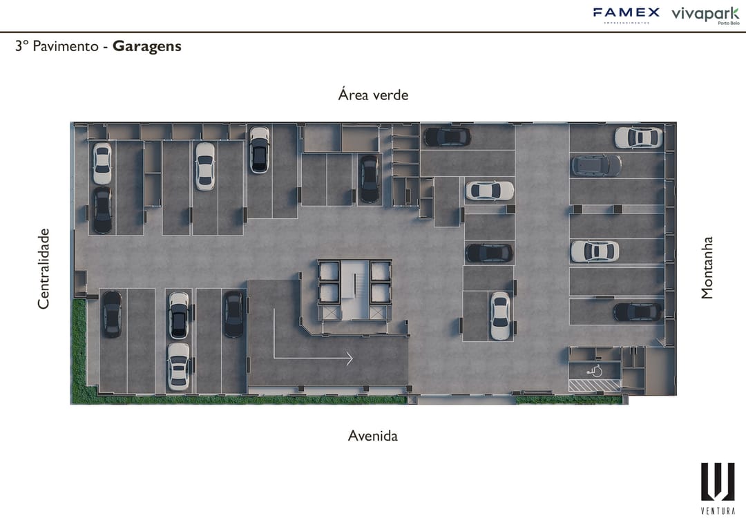 3º pavimento · Garagens · Ventura · Vivapark Porto Belo