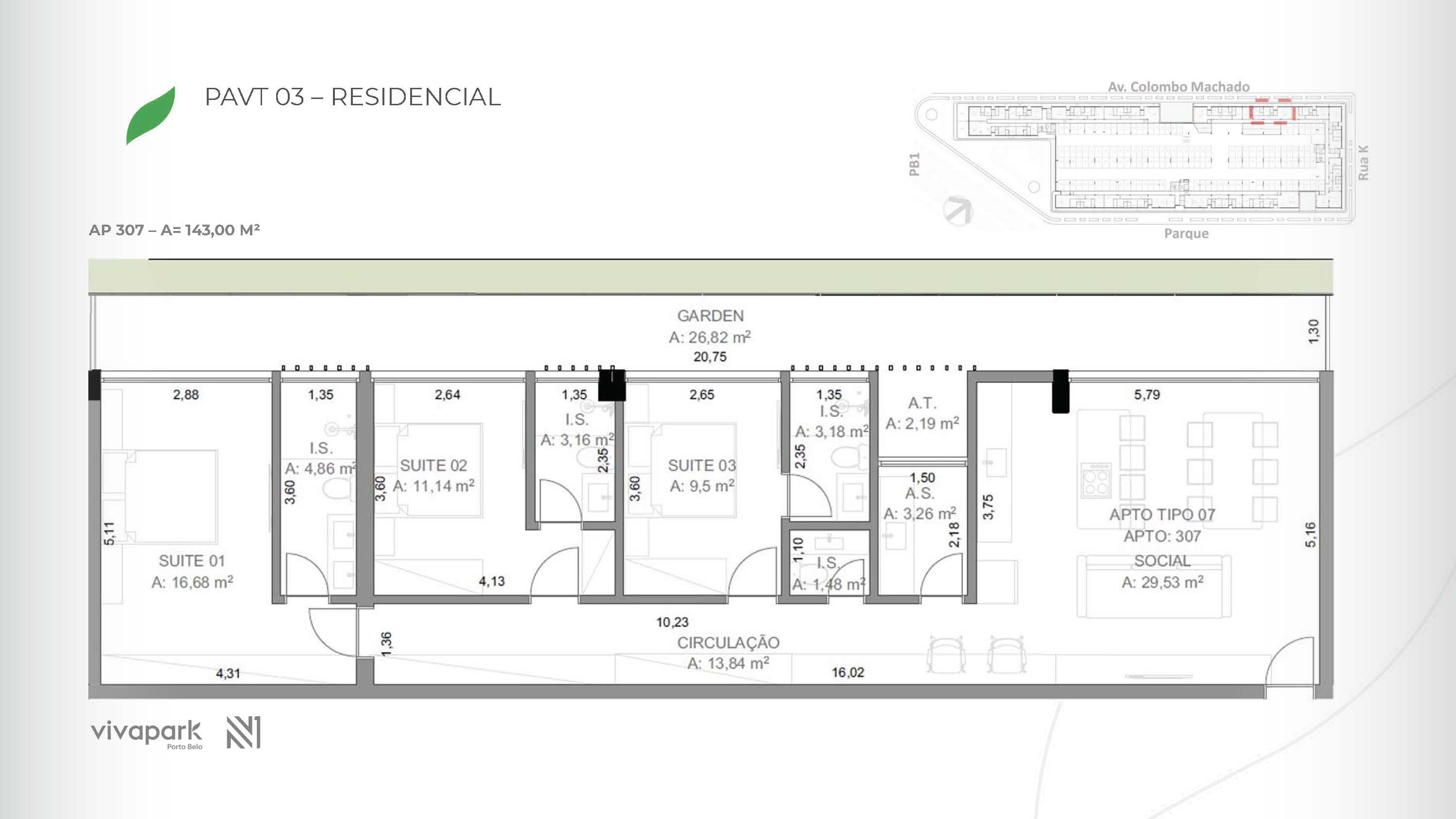 Embasamento · Apto 307 · planta técnica
