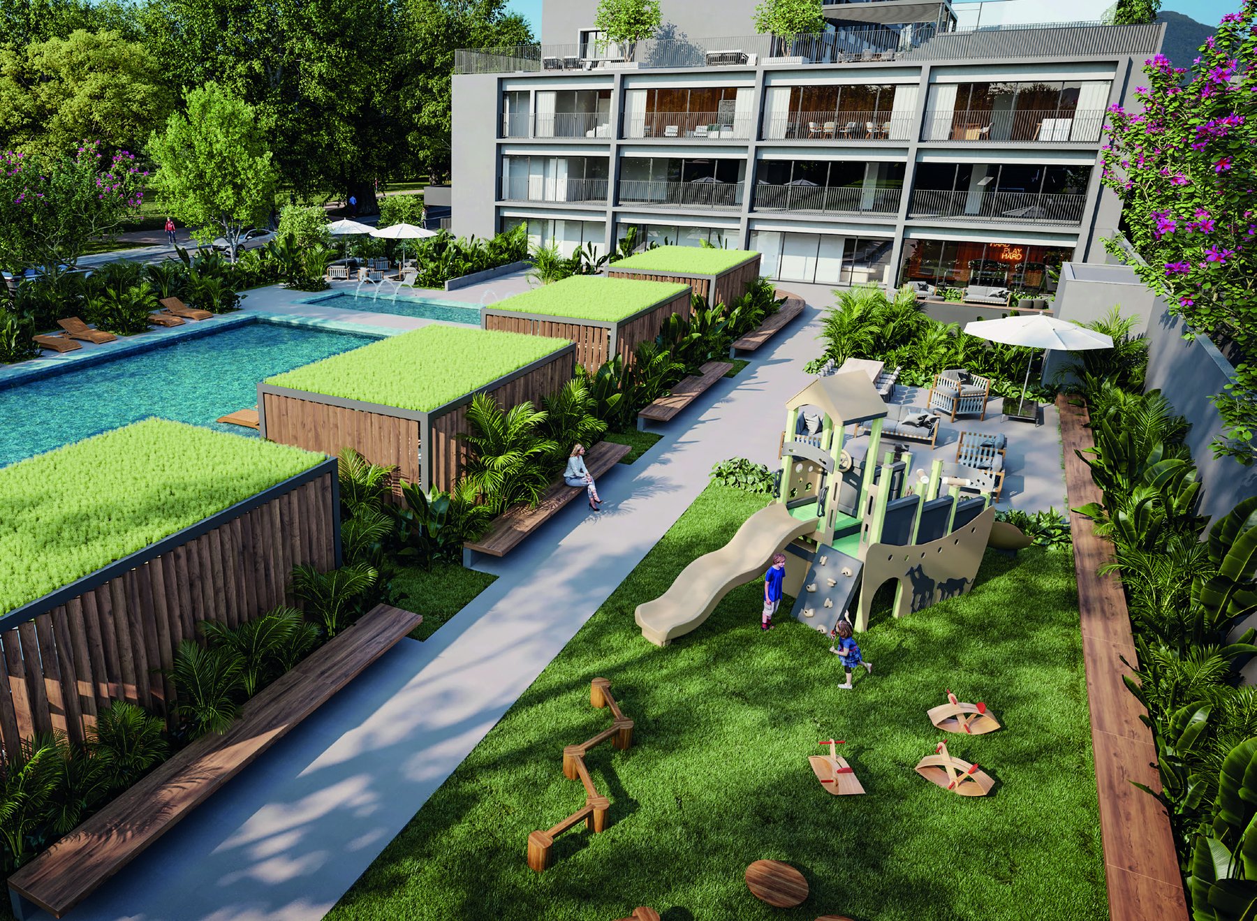 Playground in the ground floor garden · Vista Jardins · Vivapark Porto Belo