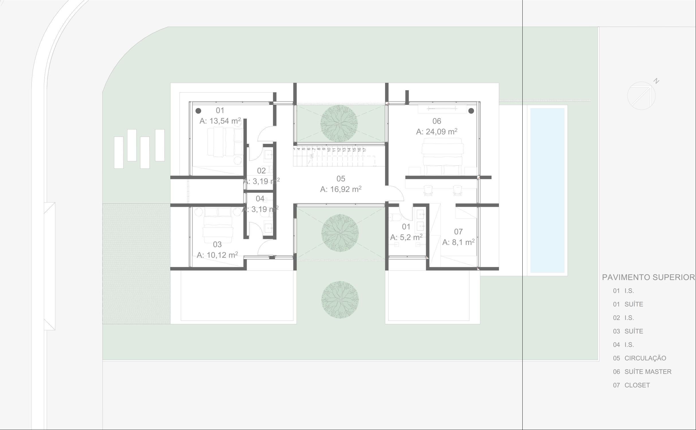 Floor plan - Upper floor · Casa Moldura · Vivapark Porto Belo