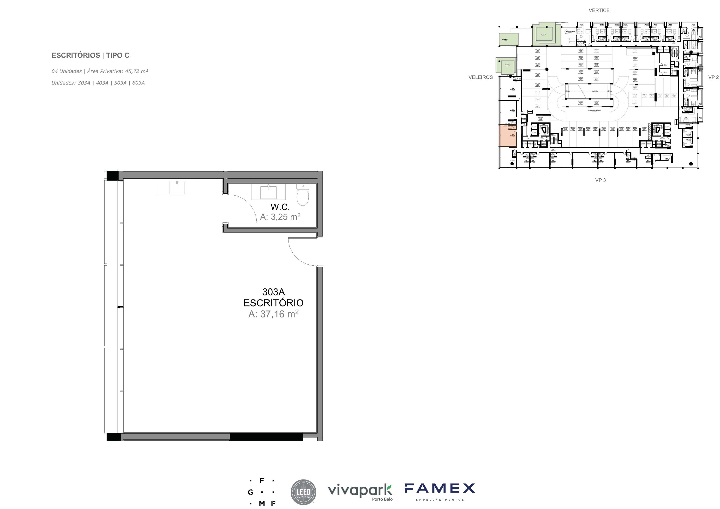 Escritório · Tipo C · 45,72 m²