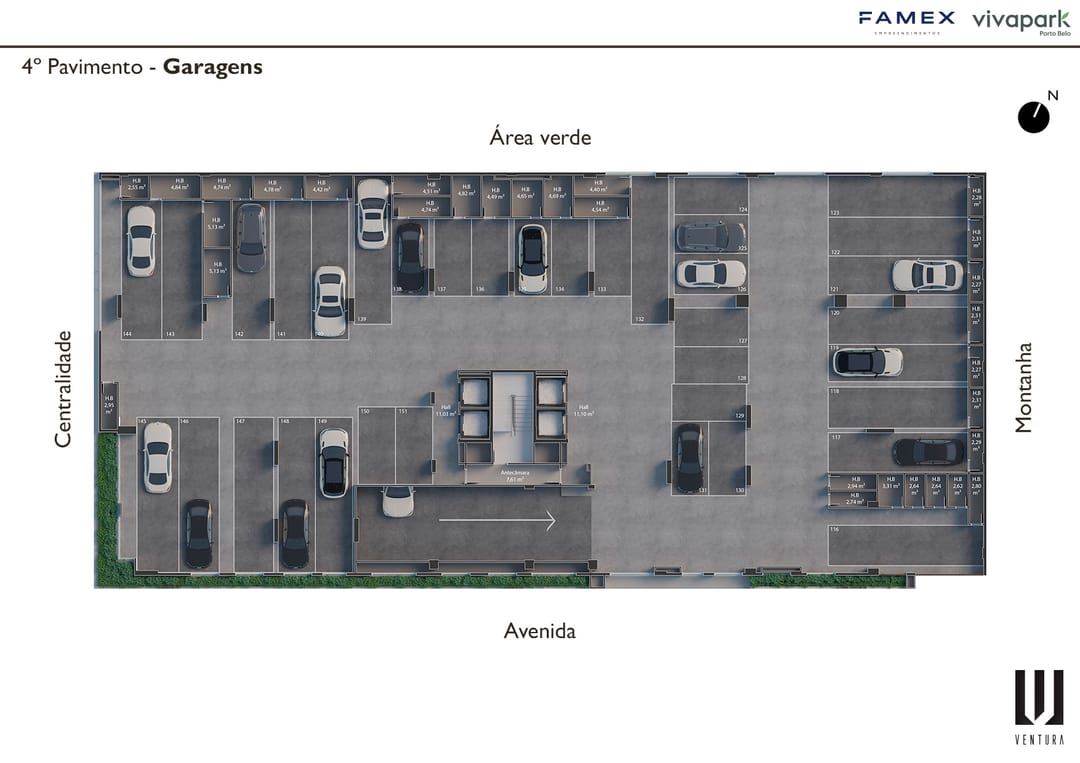 4º pavimento · Garagens · Ventura · Vivapark Porto Belo