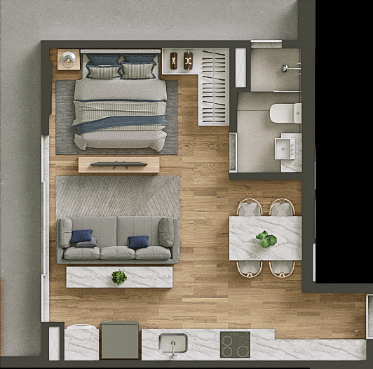 Planta do apartamento · Voz · 59B · Vivapark Porto Belo