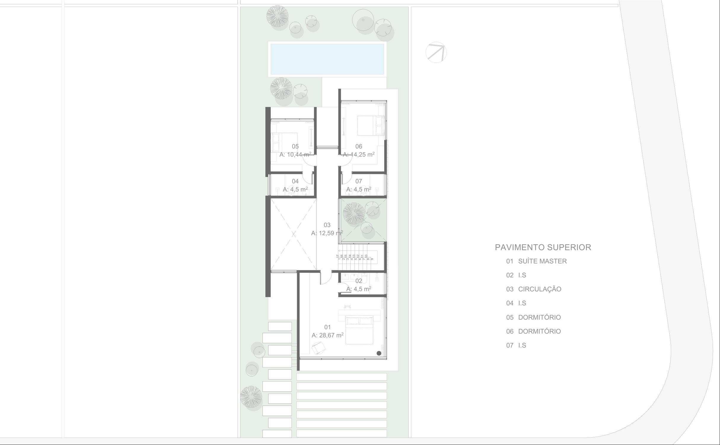 Floor plan - Upper floor · Casa Pátio · Vivapark Porto Belo