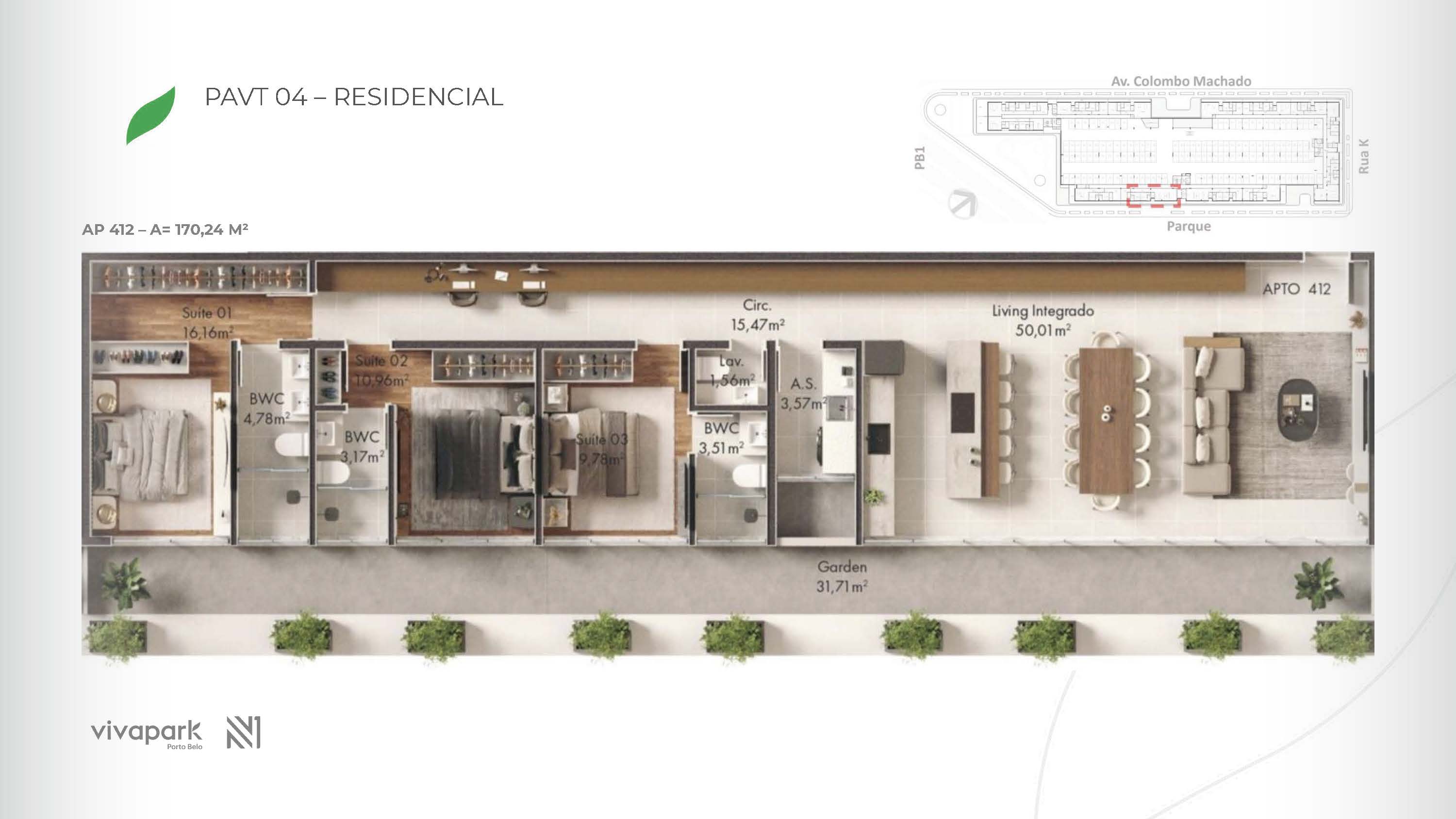 Embasamento · Apto 412 · planta humanizada