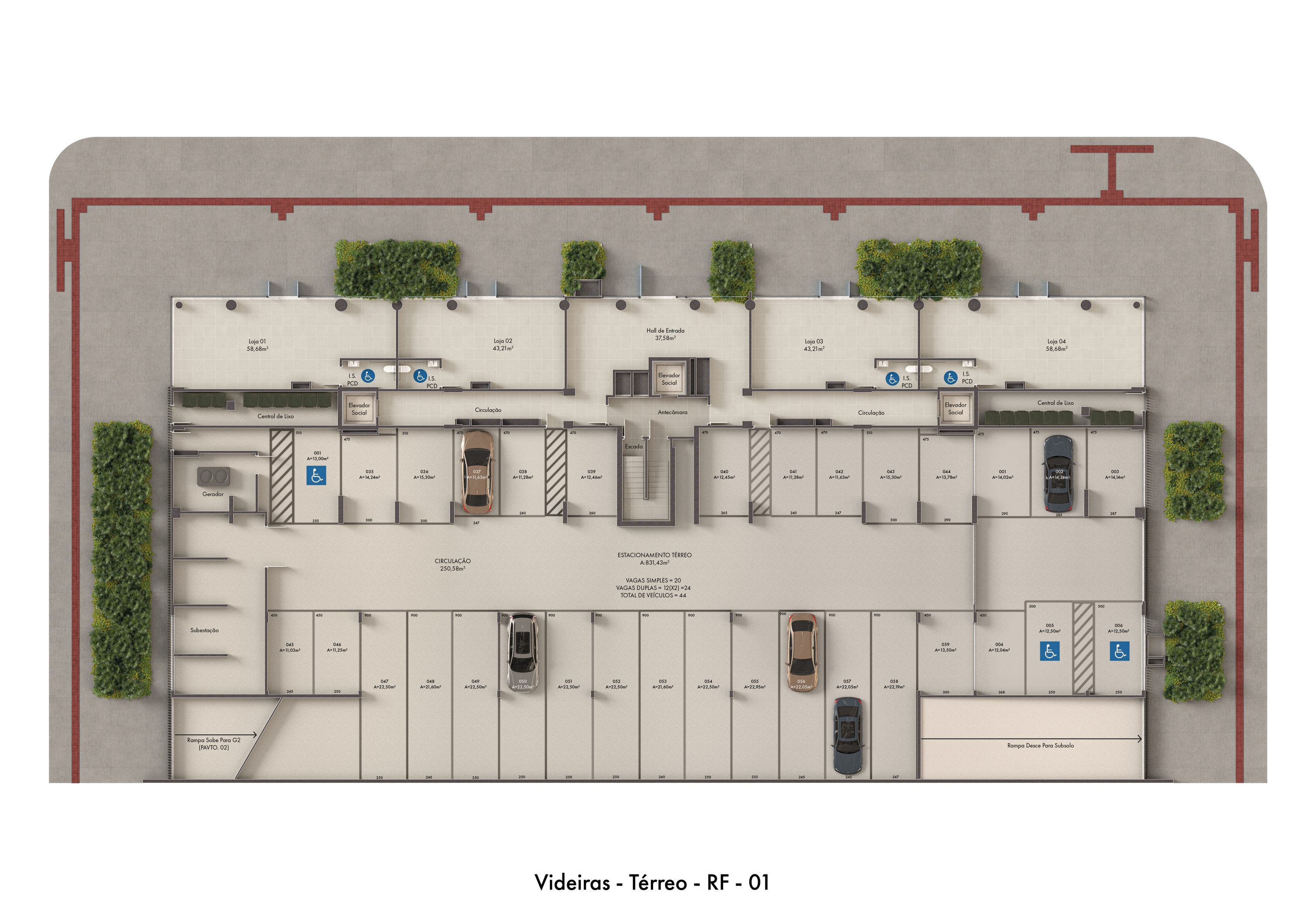 Térreo · planta do pavimento · Videiras · Vivapark Porto Belo